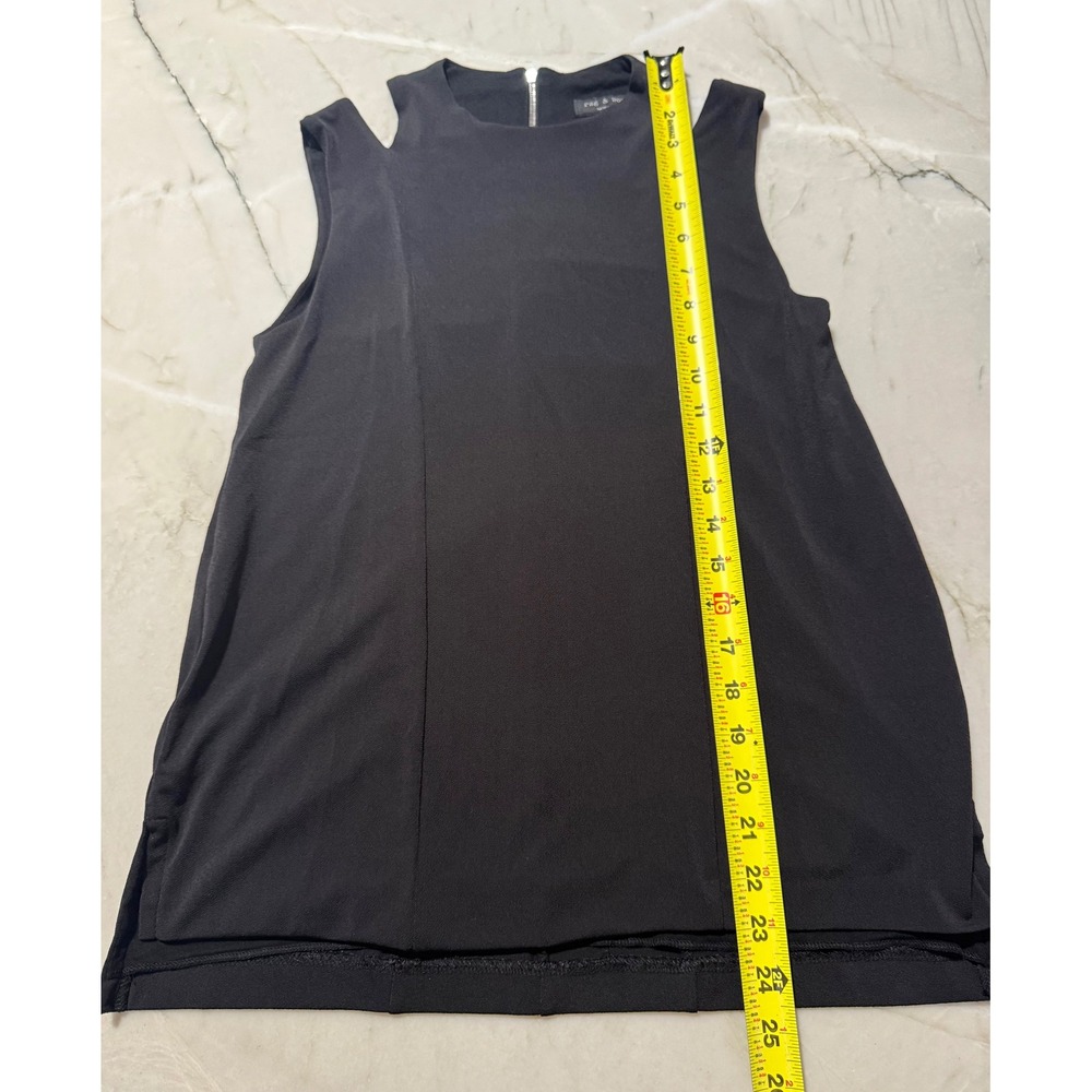 Rag & Bone Black Cutout Shoulder Tank Top Womens Medium M Back Zipper - Picture 6 of 10